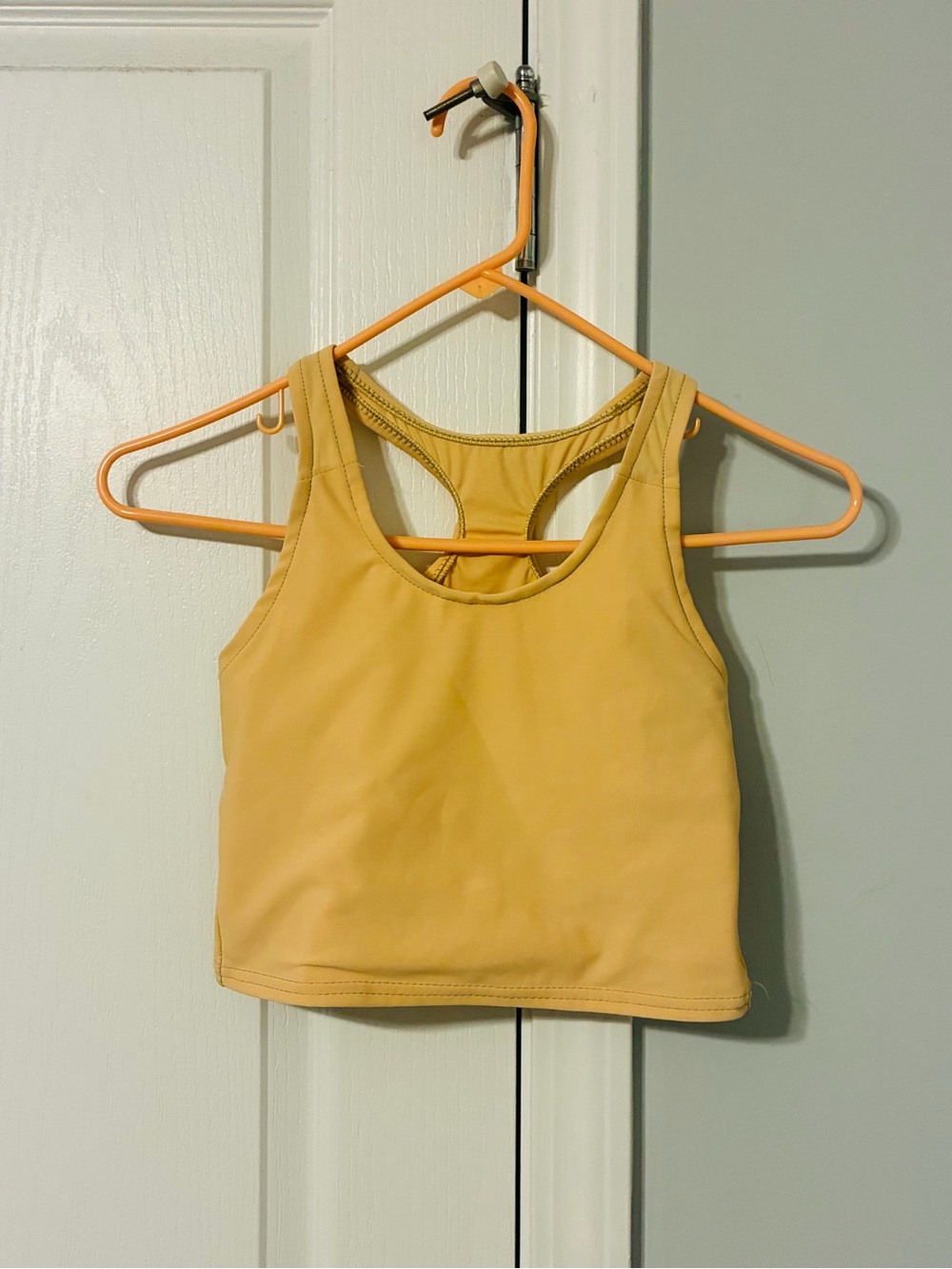 Women's Racerback Crop Tank Top - Beige